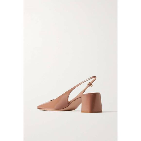 NEW GIANVITO ROSSI women's freeda sling 55 heels in praline - Picture 4 of 5